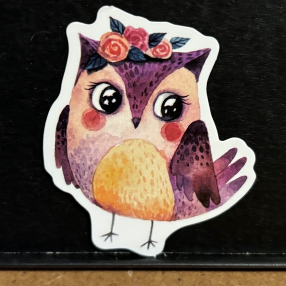 PRETTY COLORFUL OWL STICKER - Picture 1 of 1